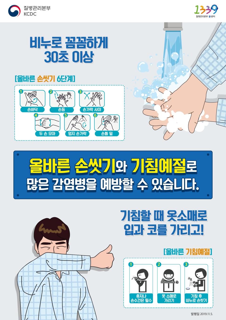 감염병예방(손씻기, 기침예절) 포스터_(국/영/중) 사진3