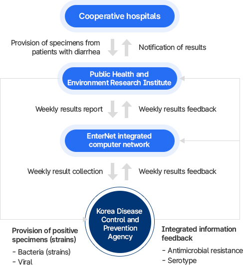 감염병 검사 결과 보고 및 질병관리청 환류 체계도