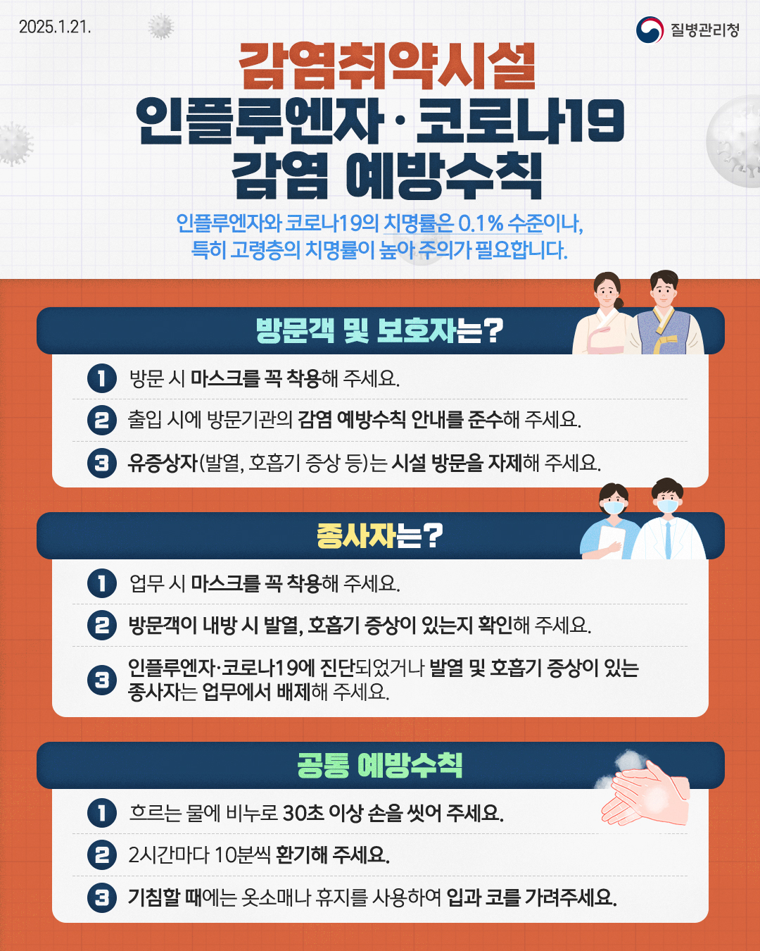 감염취약시설 인플루엔자·코로나19 감염 예방수칙